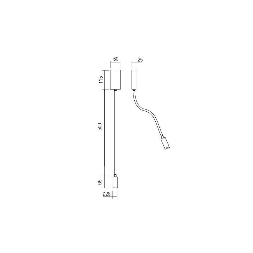 Redo 01-4475 - WALLIE taivutettava LED-lukuvalo LED/3W/230V CRI 90 USB pronssinvärinen