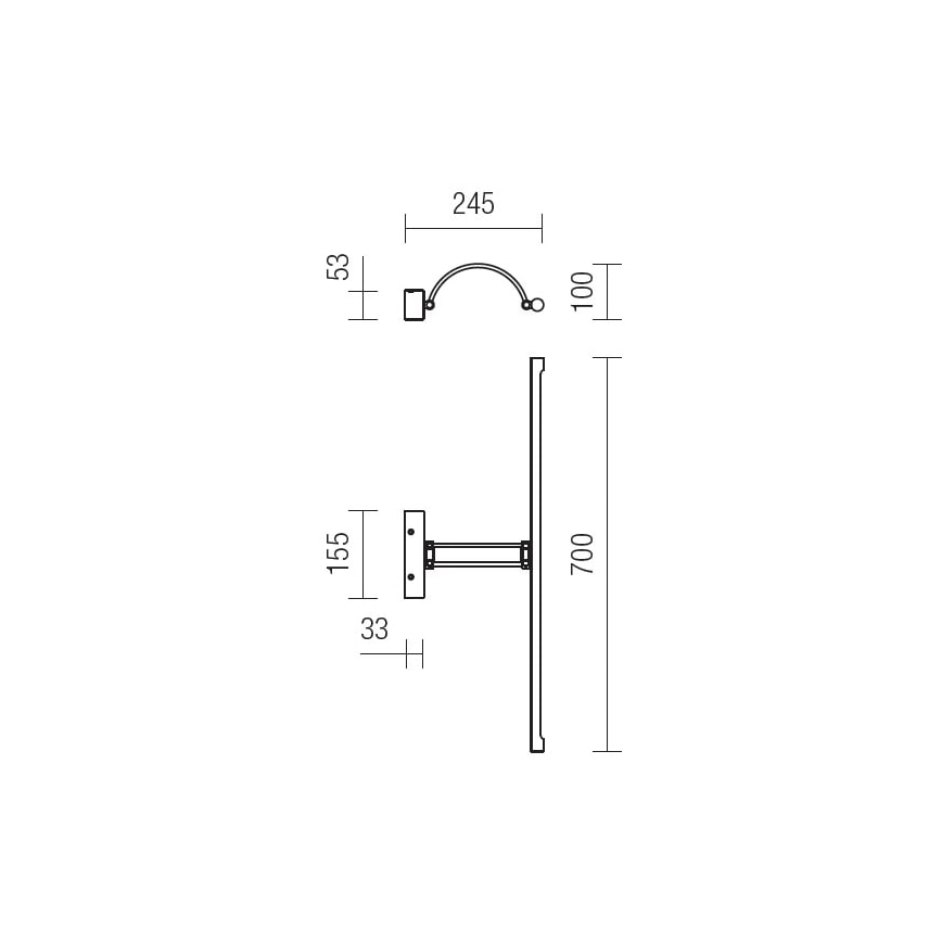Redo 01-458 - LED-kuvavalo IKON LED/18W/230V 70 cm kiiltävä kromi