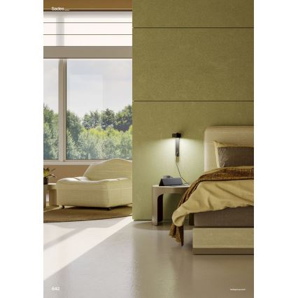 Redo 01-4643 - LED-seinävalaisin SADES LED/6W/230V CRI 90 USB musta