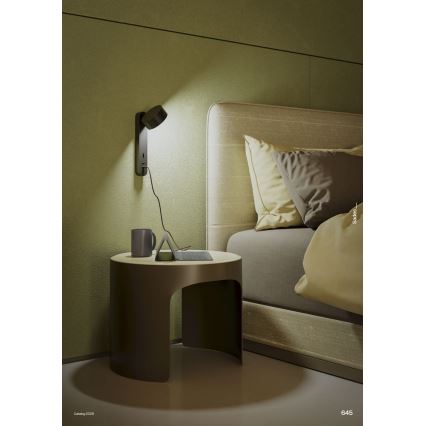 Redo 01-4643 - LED-seinävalaisin SADES LED/6W/230V CRI 90 USB musta