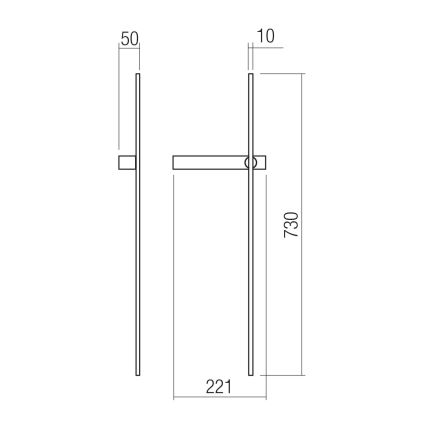 Redo 01-4672 - LED-seinävalaisin TANGENT LED/6W/230V 2700/2850/3000K CRI 90 kultainen