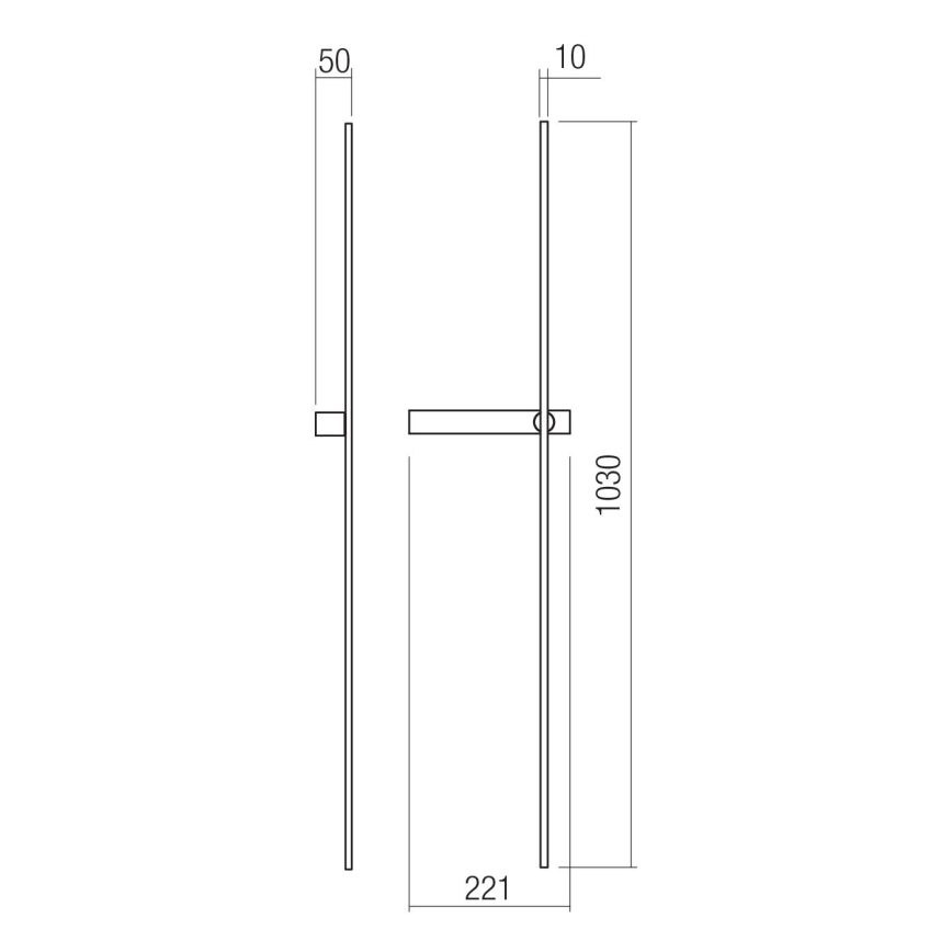 Redo 01-4675 - LED-seinävalaisin TANGENT LED/9W/230V 2700/2850/3000K CRI 90 musta
