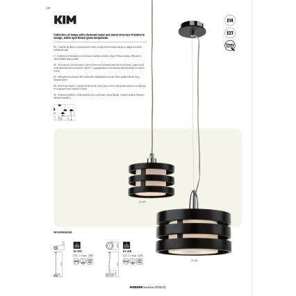 Redo 01-627 - KIM kattokruunu varrella 4xE14/28W/230V kiiltävä kromi/musta