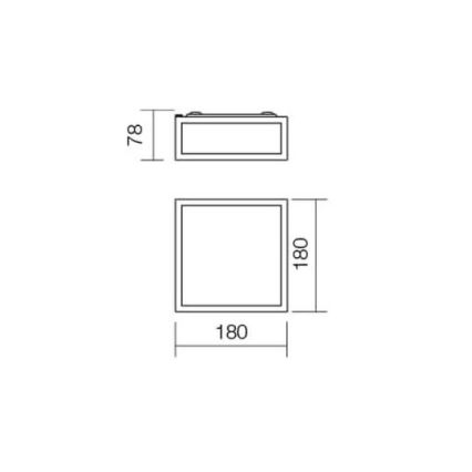 Redo 01-704 - Kylpyhuoneen kattovalaisin EGO 1xE27/52W/230V 18x18 cm IP44