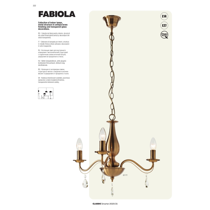 Redo 02-709 - Seinävalaisin FABIOLA 1xE14/28W/230V