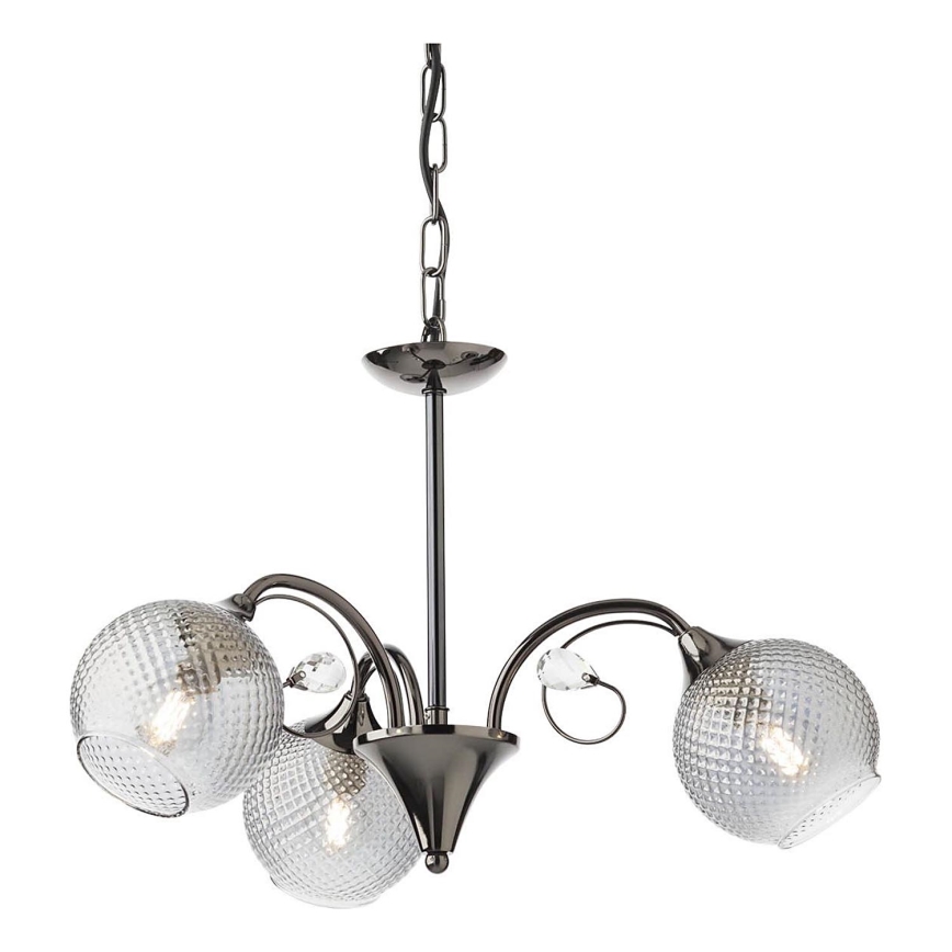 Redo 02-972 - Ketjulla roikkuva riippuvalaisin ASPERA 3xE14/28W/230V, halkaisija 52 cm, musta