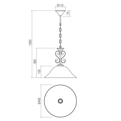 Redo 02-990 - Kattokruunu ketjussa VERSUS 1xE27/42W/230V
