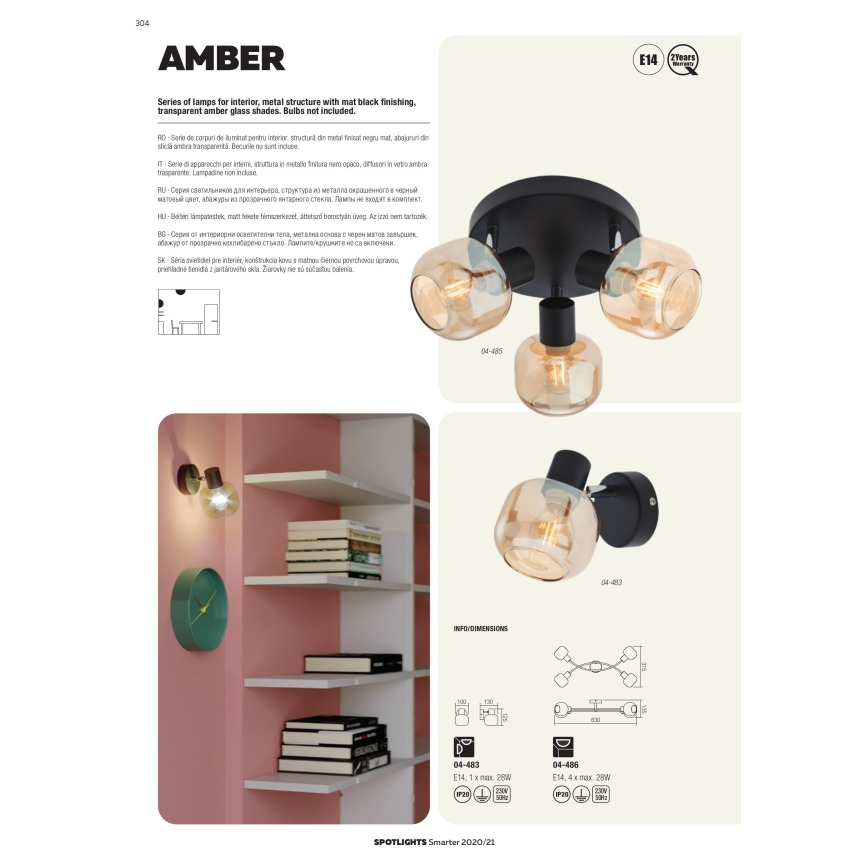 Redo 04-486 - Kohdevalo AMBER 4xE14/28W/230V
