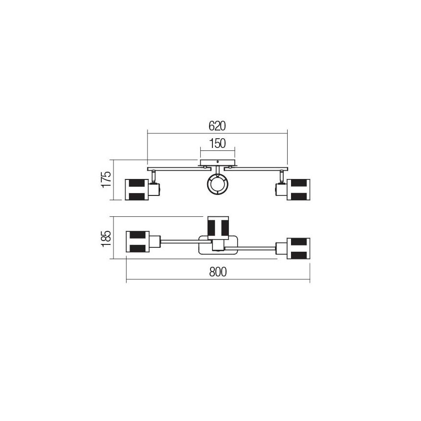 Redo 04-521 - Pinta-asennettava kattokruunu BASKET 3xE27/42W/230V pronssi
