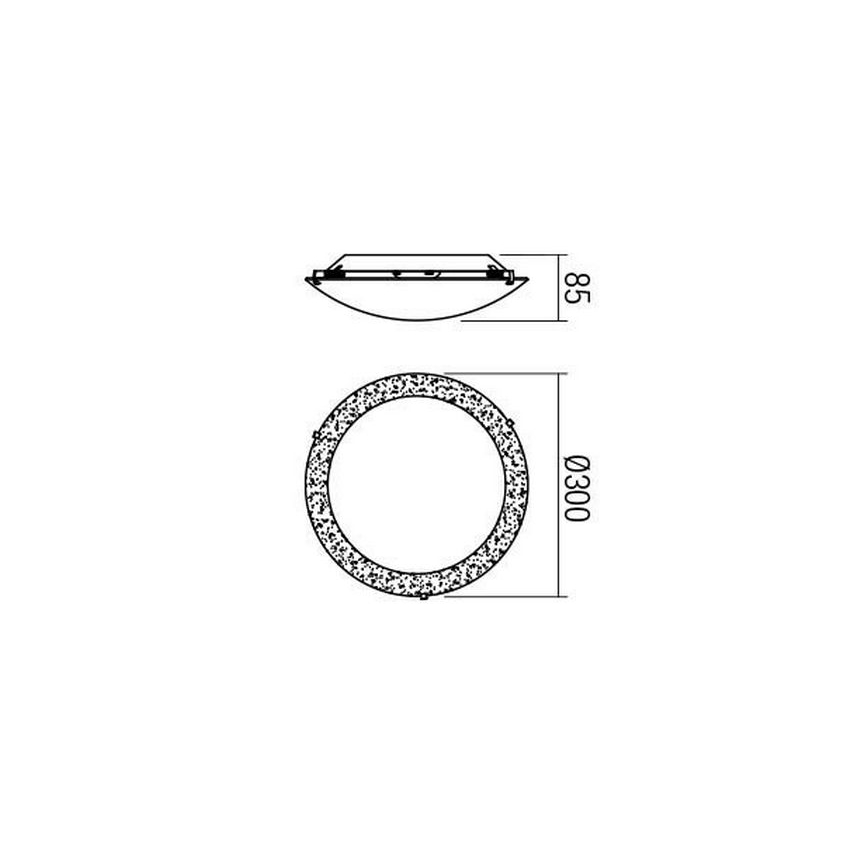 Redo 05-864 - LED-kattovalaisin ARTEMIS LED/12W/230V halkaisija 30 cm kulta