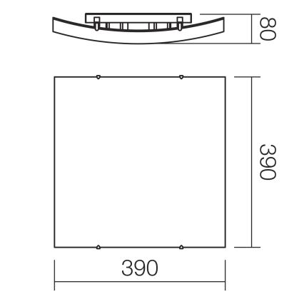 Redo 05-905 - Kattovalaisin ISIDE 2xE27/42W/230V 39x39 cm kirkas