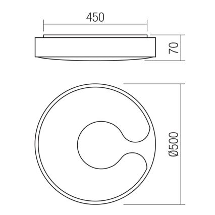 Redo 05-927 - LED RGBW himmennettävä BIGSI-kattovalaisin LED/48 W/230 V 3000–6500 K Ø 50 cm musta + kaukosäädin