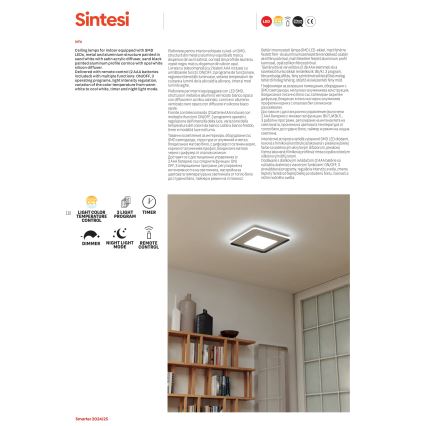 Redo 05-959 - Himmennettävä LED-kattovalaisin SINTESI LED/45W/230V halkaisija 45 cm 3000-6000K + kauko-ohjaus