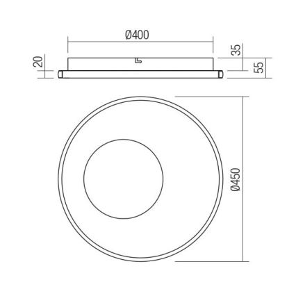 Redo 05-959 - Himmennettävä LED-kattovalaisin SINTESI LED/45W/230V halkaisija 45 cm 3000-6000K + kauko-ohjaus