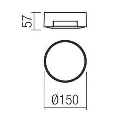 Redo 90004 - LED-ulkokattovalaisin SKOR LED/12W/230V halkaisija 15 cm IP54 ruskea