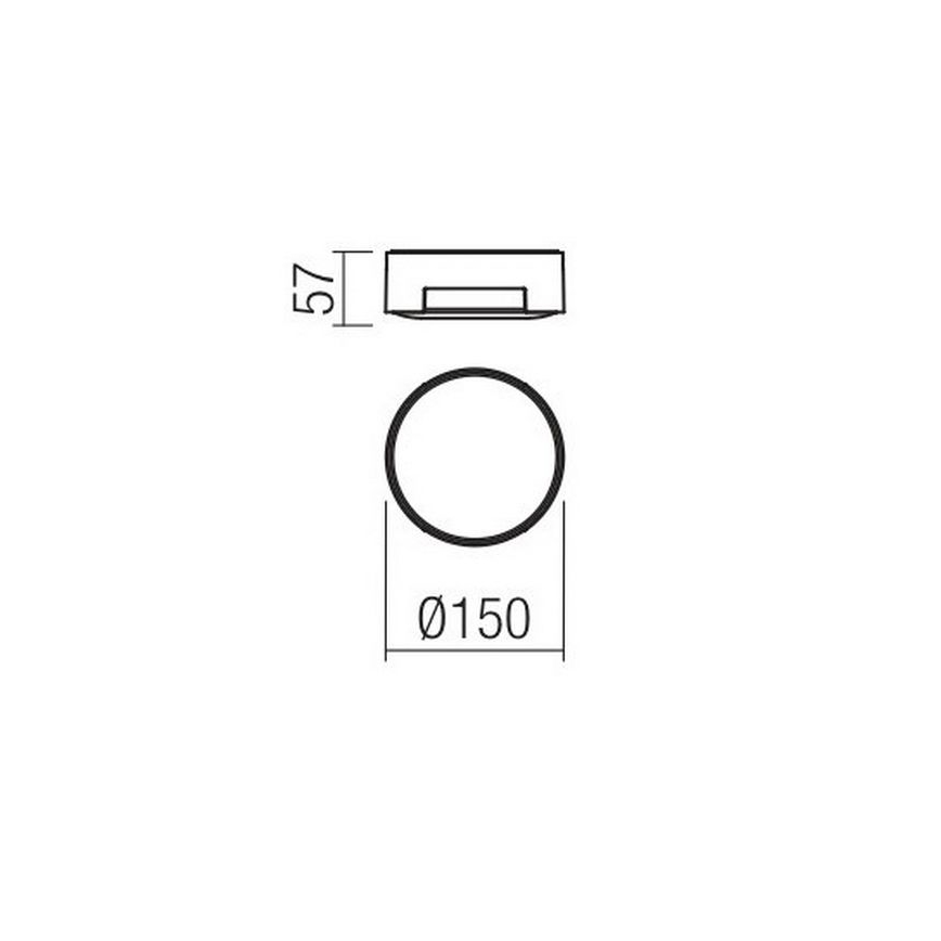 Redo 90004 - LED-ulkokattovalaisin SKOR LED/12W/230V halkaisija 15 cm IP54 ruskea