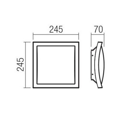 Redo 90008 - LED-ulkokattovalaisin TALLIN LED/21W/230V 24,5x24,5 cm IP54 ruskea