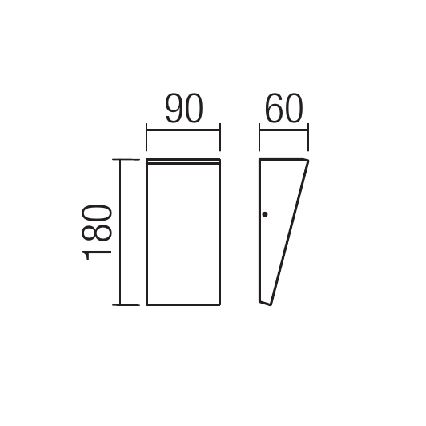 Redo 90019 - LED Ulkoseinävalaisin TOKYO LED/12W/230V 3000K IP54 harmaa