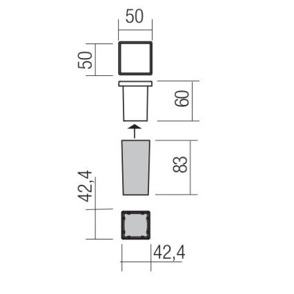 Redo 90041 - Upotettu LED-ulkovalo INCAS LED/2,3W/230V IP65