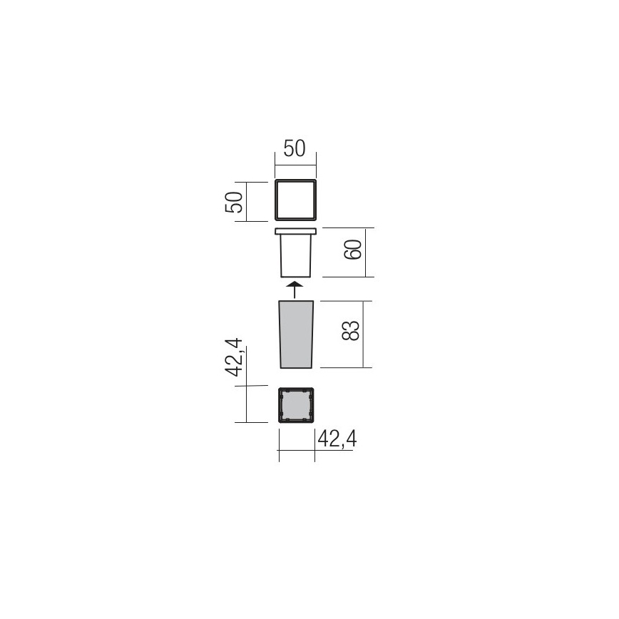 Redo 90041 - Upotettu LED-ulkovalo INCAS LED/2,3W/230V IP65