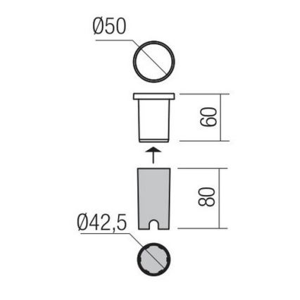Redo 90042 - Upotettu LED-ulkovalo INCAS LED/2,3W/230V IP65