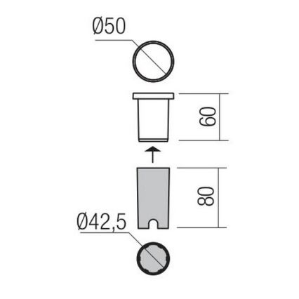 Redo 90044 - Upotettu LED-ulkovalo INCAS LED/2,3W/230V IP65