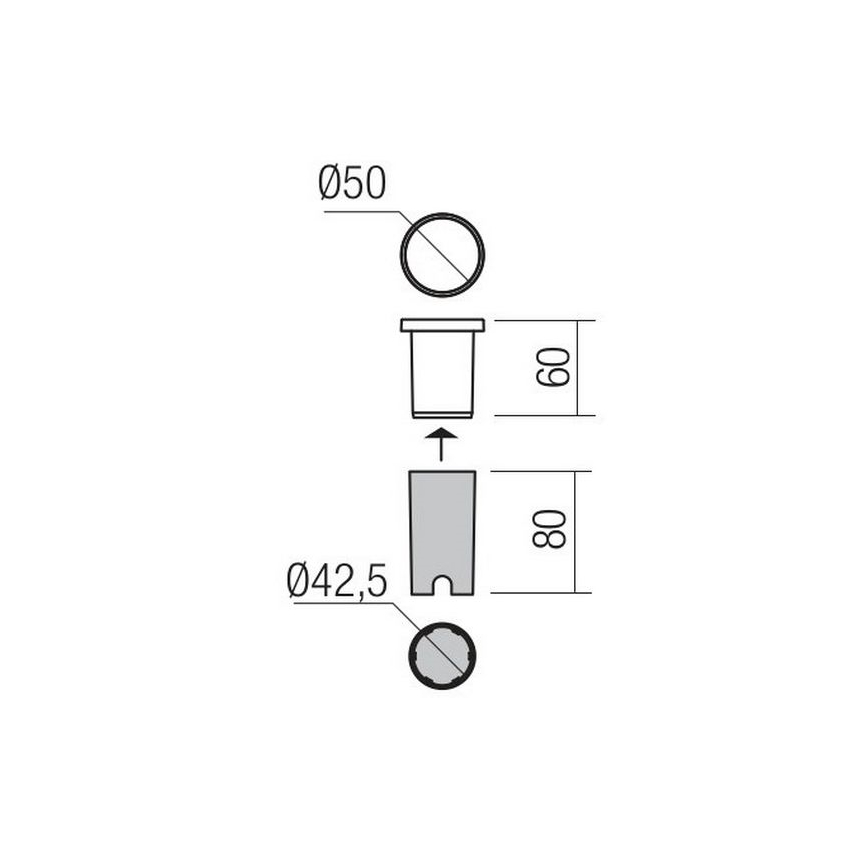 Redo 90044 - Upotettu LED-ulkovalo INCAS LED/2,3W/230V IP65