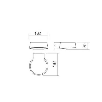 Redo 90046 - LED-ulkoseinävalaisin PHASER LED/12W/230V IP54