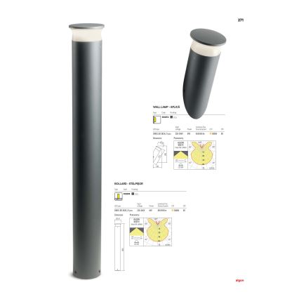 Redo 90073 - LED-ulkoseinävalaisin ALGON LED/9W/230V IP65 musta