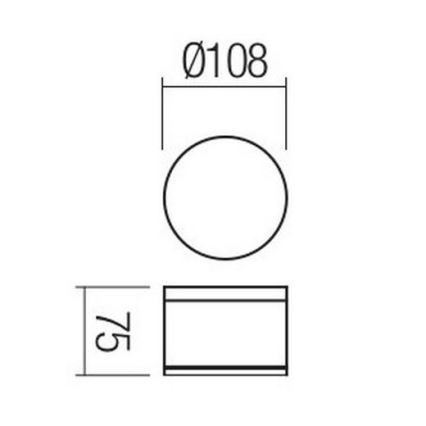 Redo 90107 - LED-ulkokattovalaisin AKRON 1xLED/9W/230V halkaisija 10,8 cm IP54
