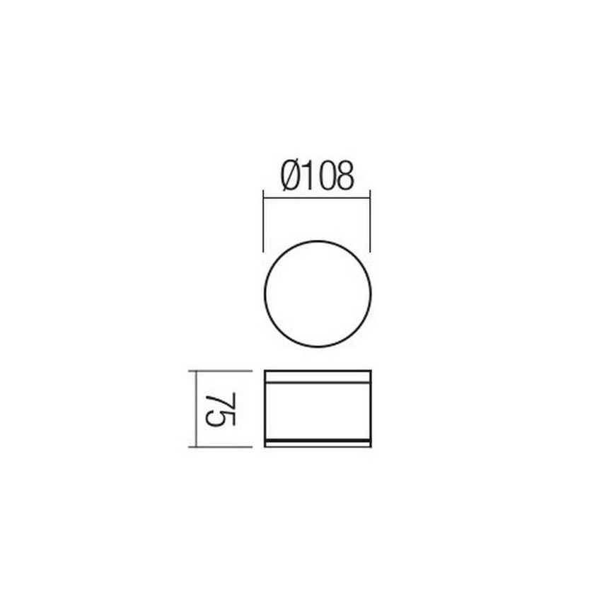 Redo 90107 - LED-ulkokattovalaisin AKRON 1xLED/9W/230V halkaisija 10,8 cm IP54