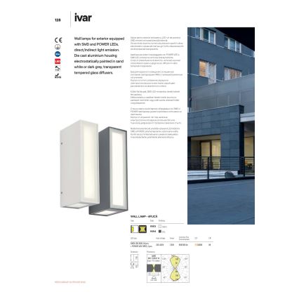 Redo 90114 - LED-ulkoseinävalaisin IVAR LED/7,6W/230V IP54 antrasiitti