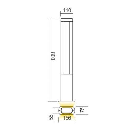 Redo 90125 - LED-ulkovalaisin DOLMEN LED/12,44W/230V IP54 antrasiitti