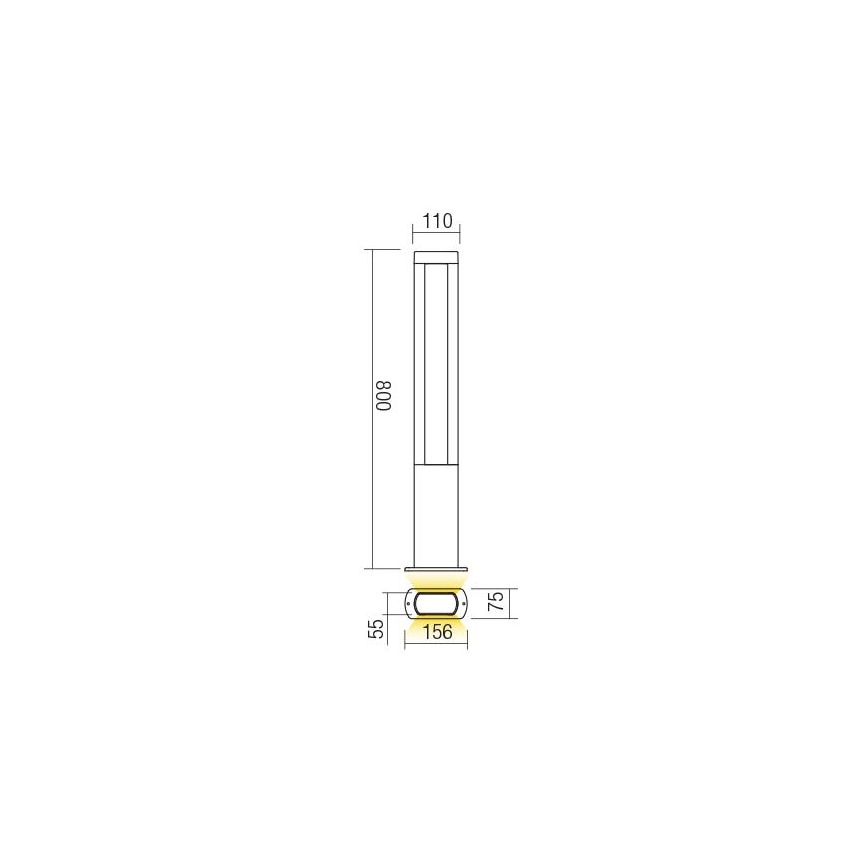 Redo 90125 - LED-ulkovalaisin DOLMEN LED/12,44W/230V IP54 antrasiitti