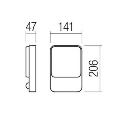 Redo 90130 -LED Ulkoseinävalaisin COLIN LED/9W/230V 4000K IP54 antrasiitti