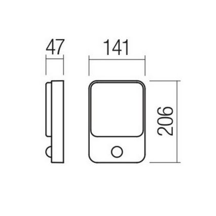 Redo 90132 - COLIN LED/9W/230V 4000K IP54 ulkoseinävalaisin liiketunnistimella ja hämäräkytkimellä, valkoinen