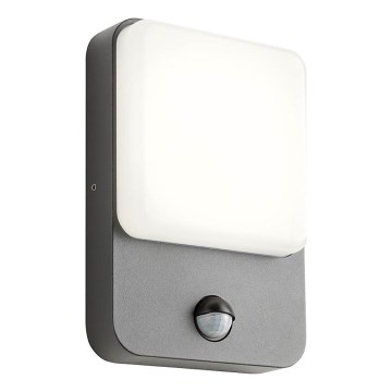 Redo 90134 - LED-seinävalaisin ulkokäyttöön liike- ja hämäräanturilla COLIN LED/9W/230V 4000K IP54 antrasiitti