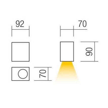 Redo 90151 - Ulkoseinävalaisin PUNTA 1xGU10/7W/230V IP44