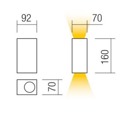 Redo 90152 - Ulkoseinävalaisin PUNTA 2xGU10/7W/230V IP44