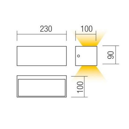 Redo 90154 - LED-ulkoseinävalaisin LAMPRIS 1xLED/12W/230V IP65