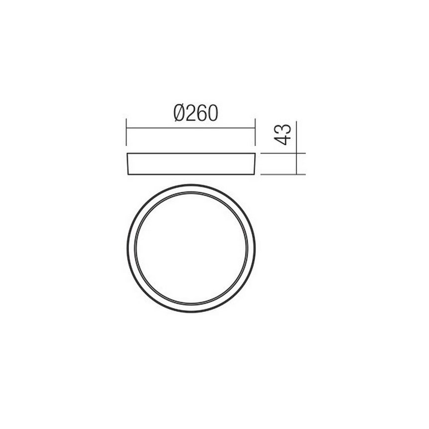 Redo 90155 - LED-ulkokattovalaisin PONZA LED/16W/230V halkaisija 26 cm IP65
