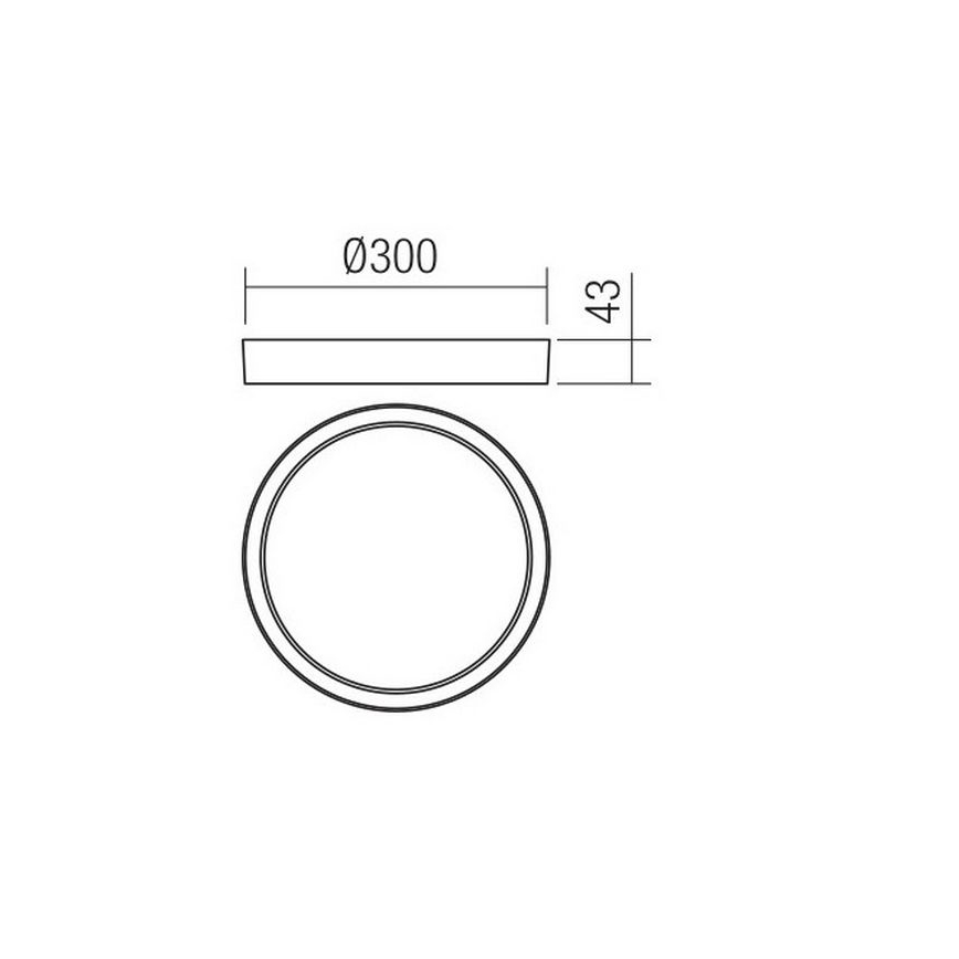 Redo 90156 - LED-ulkokattovalaisin PONZA LED/18W/230V halkaisija 30 cm IP65