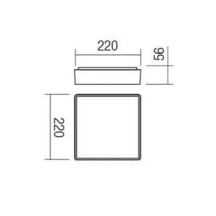 Redo 90157 - LED-ulkokattovalaisin MARINA LED/12W/230V 22x22 cm IP65 antrasiitti