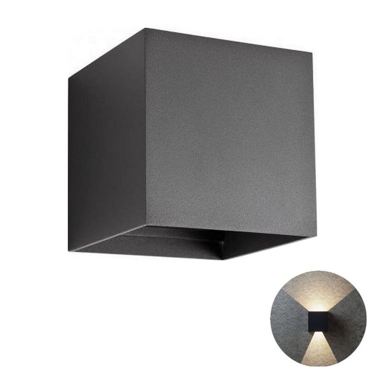 Redo 90173 - LED-ulkoseinävalaisin VARY 2xLED/6W/230V 3000K IP54 antrasiitti