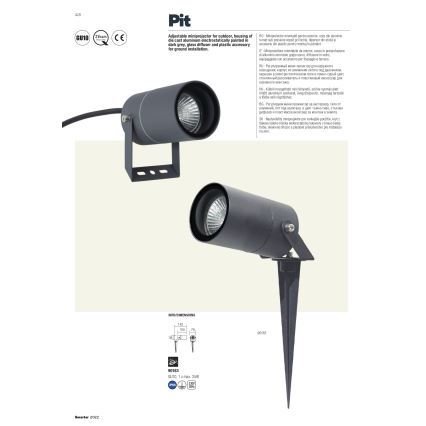 Redo 90183 - Ulkovalaisin PIT 1xGU10/35W/230V IP65