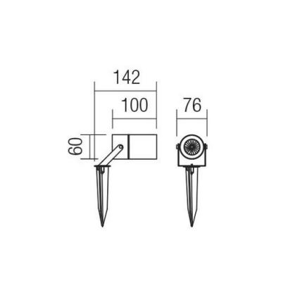 Redo 90183 - Ulkovalaisin PIT 1xGU10/35W/230V IP65