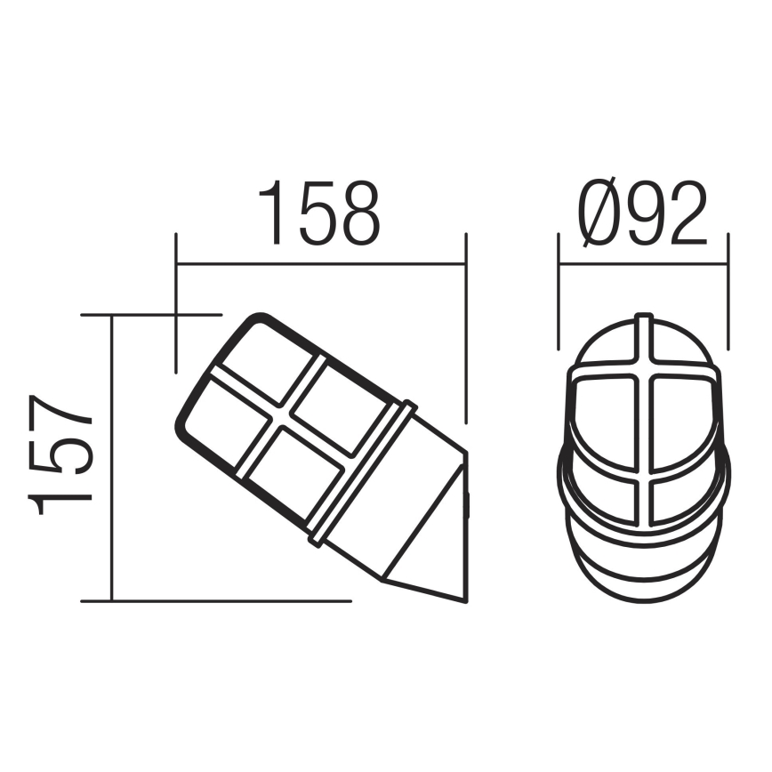 Redo 90204 - Ulkoseinävalaisin TRITON 1xE27/28W/230V IP54 musta
