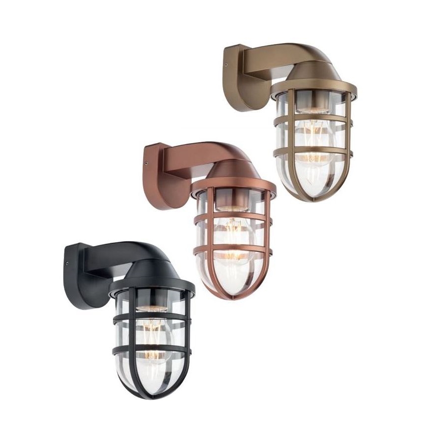 Redo 90207 - Ulkoseinävalaisin CAGE 1xE27/28W/230V IP44 musta