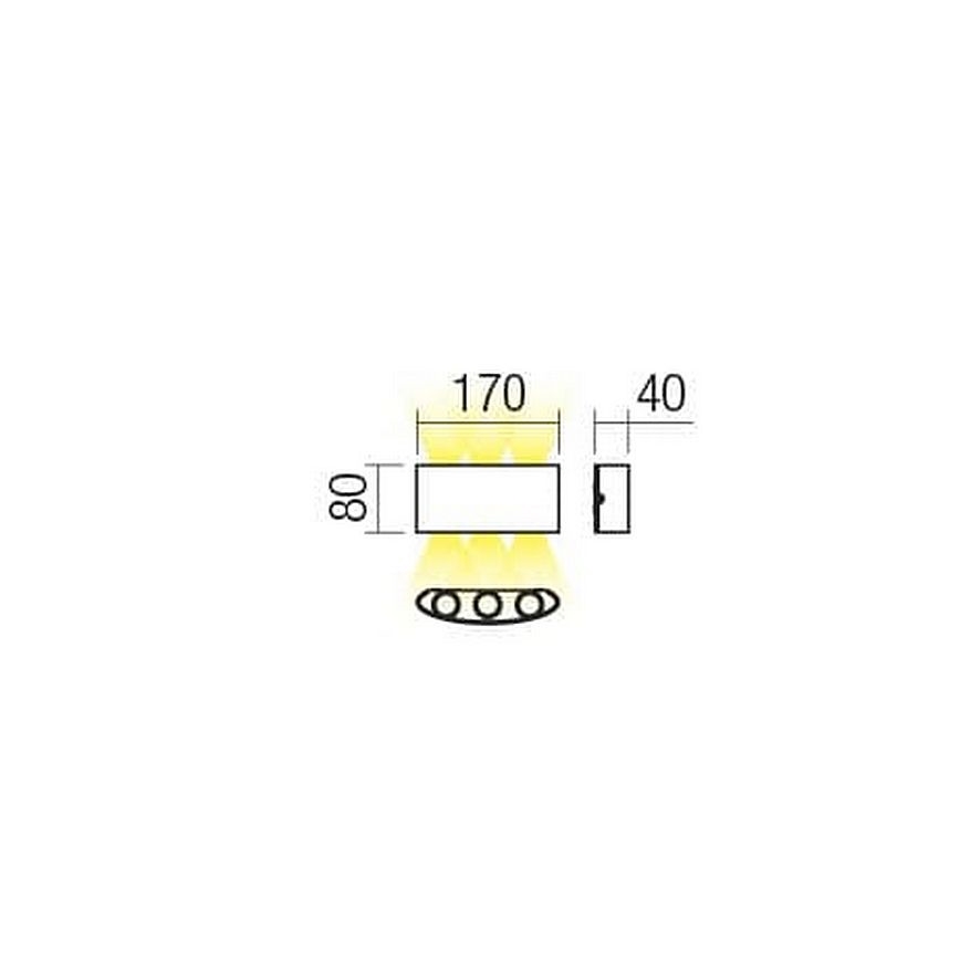 Redo 90226 - LED Ulkoseinävalaisin FABO LED/6W/230V 3000K IP54 harmaa