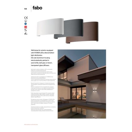 Redo 90227 - LED Ulkoseinävalaisin FABO LED/6W/230V 3000K IP54 ruskea
